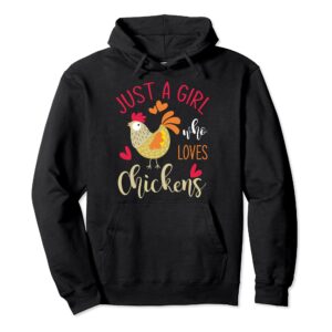 Just A Girl Who Loves Chickens Pullover Hoodie